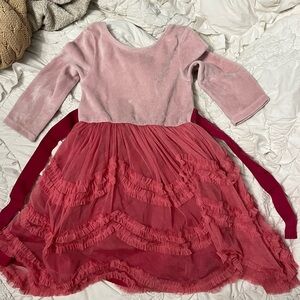 Mini Boden Pink and Red Layered Dress